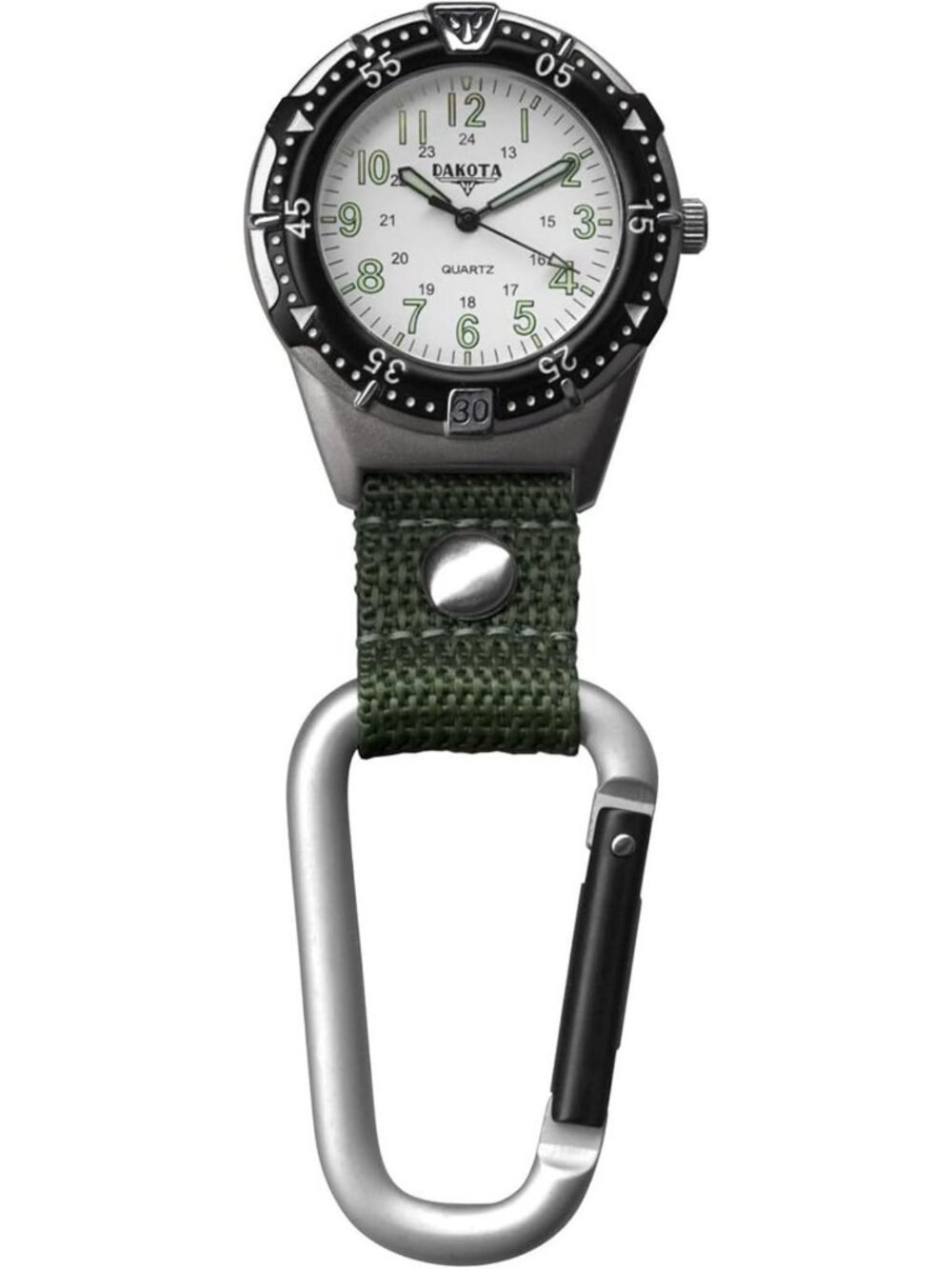Aluminum Analog Pocket Watch with Military Dial - Durable Backpacker Style